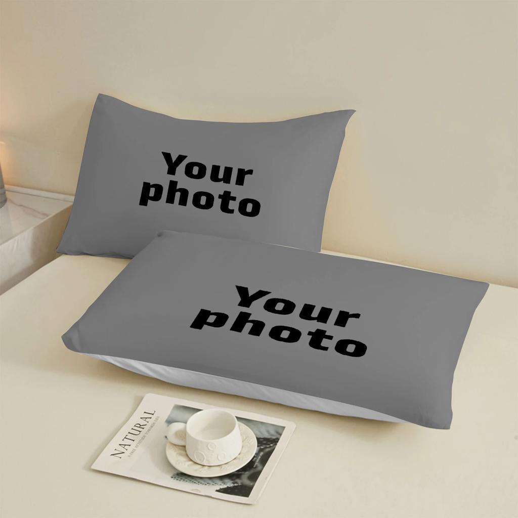 Custom Photo Bedding Set 3D Printed Duvet Cover Set Upload Your Photo Logo Soft Single Double Queen Size Bed Set For Home Decor