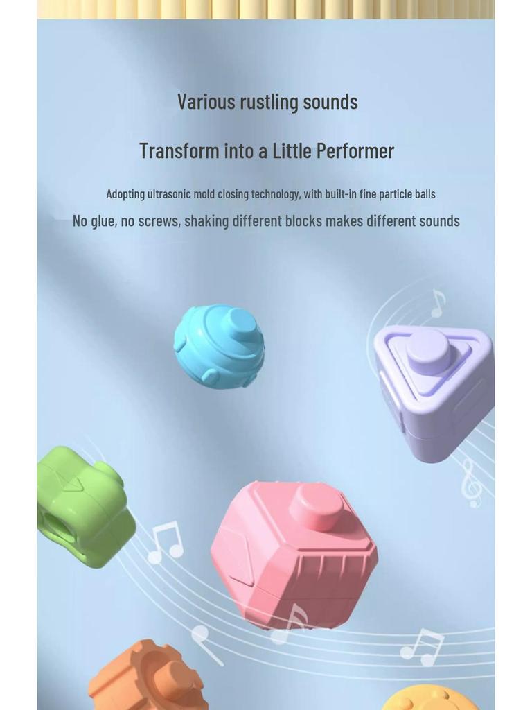 Радужный кубик Рубика, строительные блоки-пазл для развития мелкой моторики малыша, 1-2 года