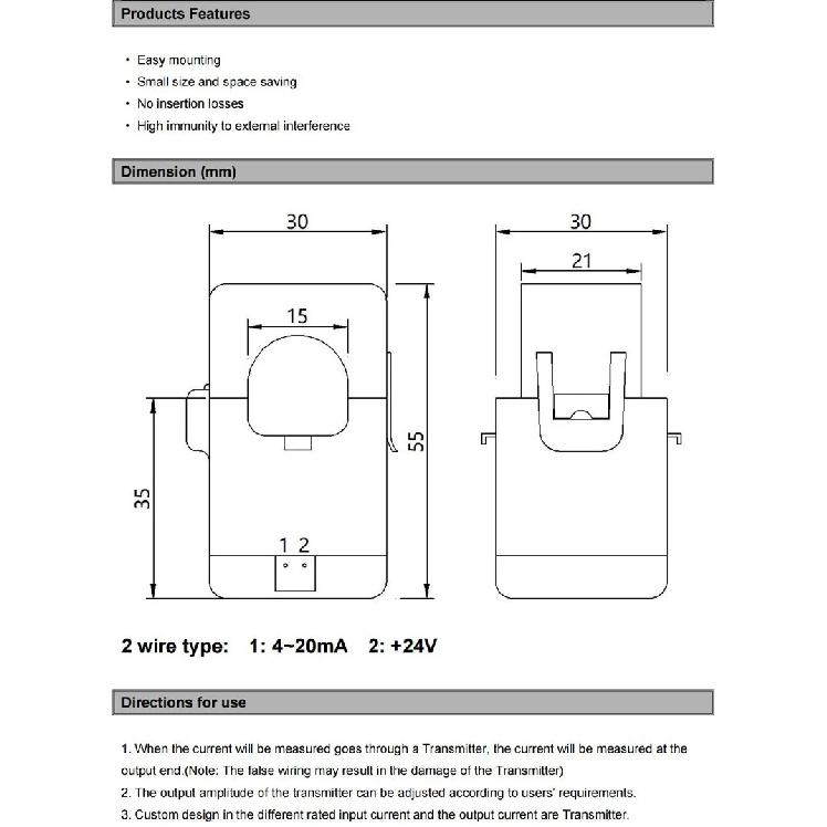 QNDBK2-16 AC 5A 10A 20A 50A 100A Выход 4 20 мА разъемный трансформатор тока клещами датчик тока 420 мА трансформаторный передатчик CT