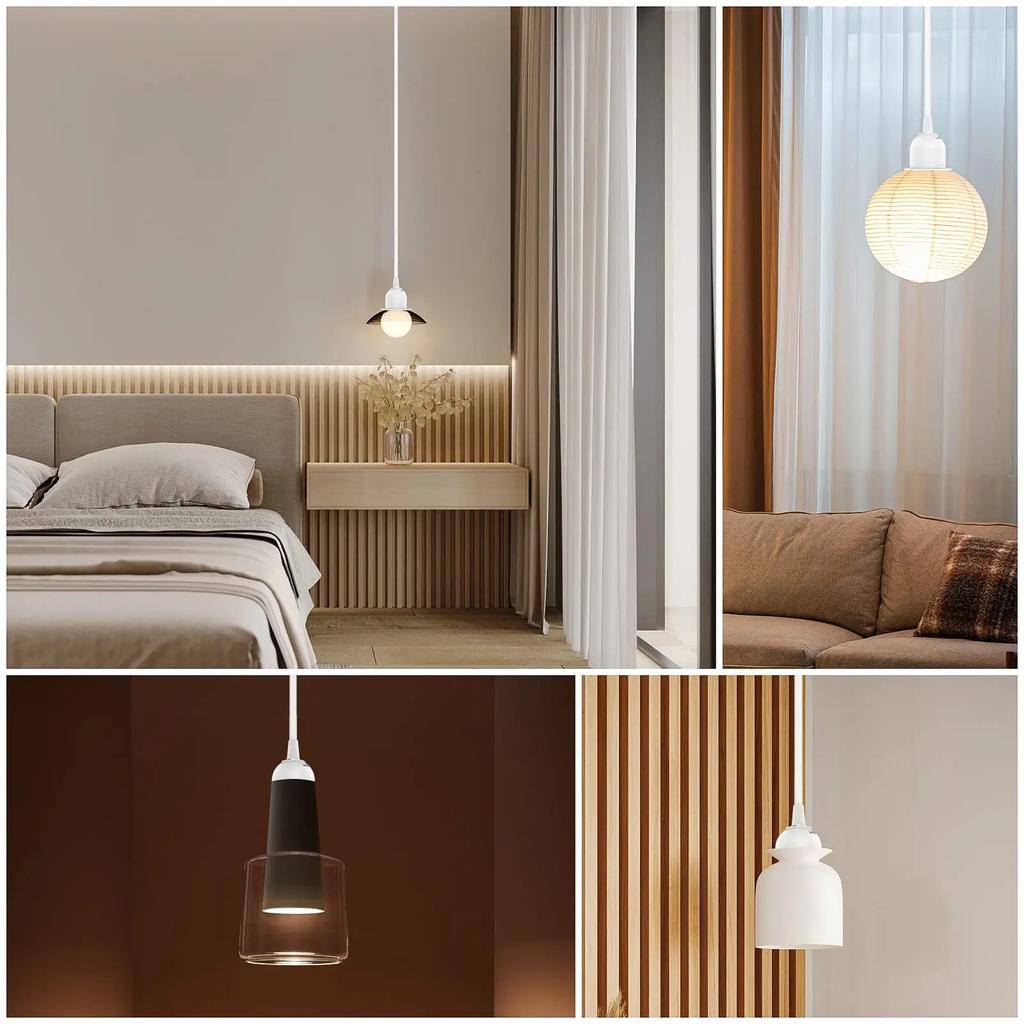 1.8/3.5m Power Cord Cables E26 E27 Half Teeth Lamp Base Holder With Switch Wire EU Plug For Pendant Led Bulbs Home Hang Lamp