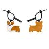 Creative Colorful Rope Puppy Key Chain PU Leather Pinch-shaped Puppy Pendant Pink Color Sound Feature Doggy Key Chain Teens