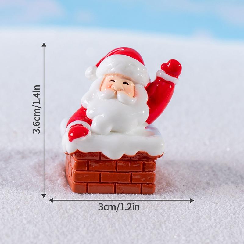 Christmas Decorations Resin Miniature Figurines Mini  Santa Claus Snowman Xmas Tree For Xmas Goodie Bag Fillers Party Favors