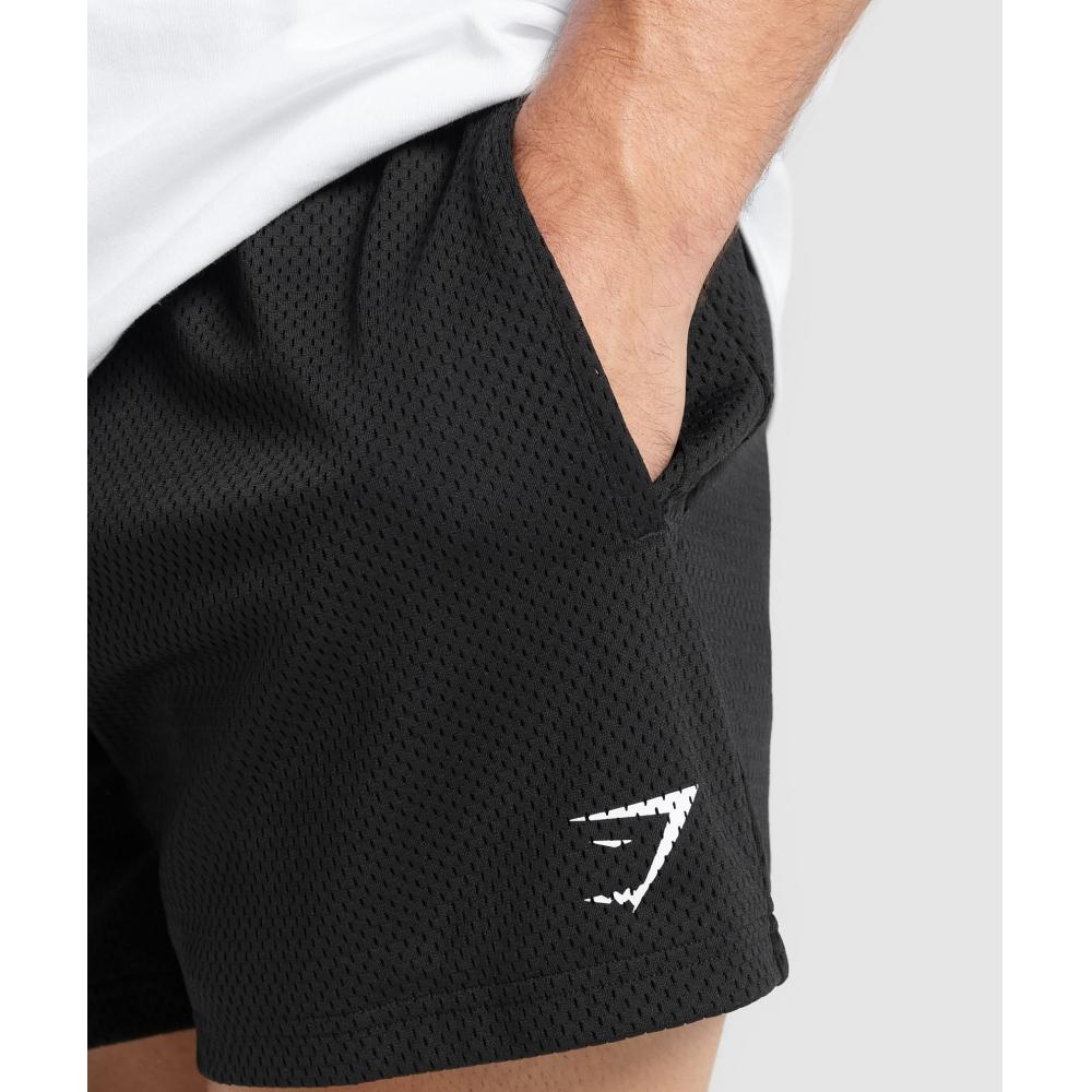 Gymshark Подъемные сетчатые шорты 5, черные A1b1j Bb2j