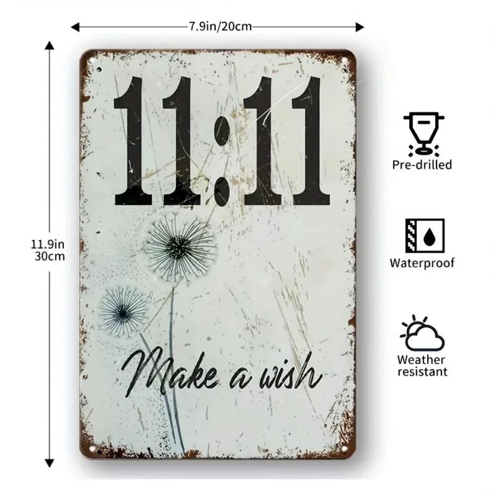 RusticWishCo Rustic Tin Decor | "Make A Wish" Sign, Fade-Resistant, Distressed Design, Perfect for Vintage-Themed Bars
