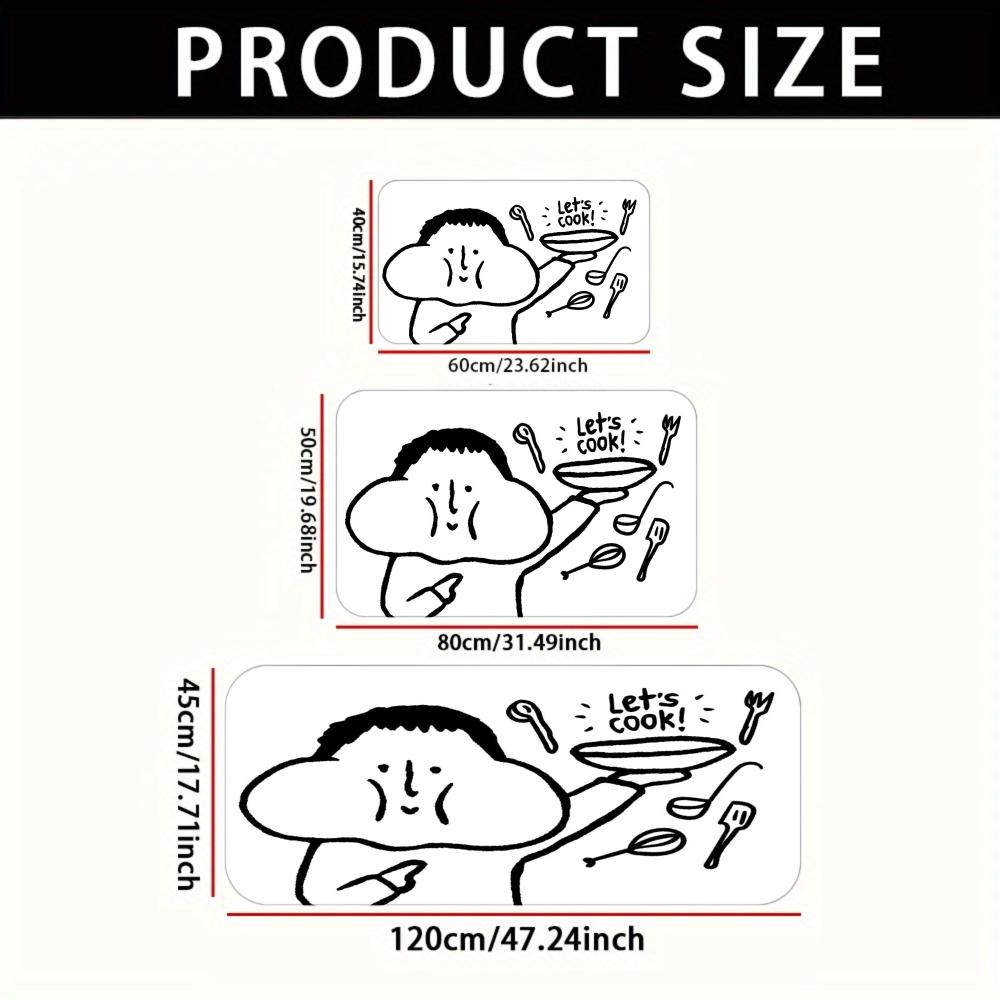 1 Piece Kitchen Carpet Cute Cartoon Floor Mat Living Room Rug Bedroom Rug Entrance Mat Washable Non-Slip Carpet Room Decor