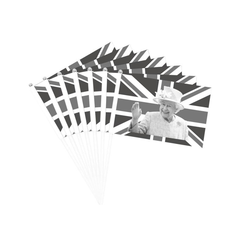 10 шт., ручные флаги, моющиеся, устойчивые к выцветанию, мини-флаги с HD-печатью, дань уважения королеве Англии