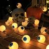 LED Luminous Eyeballs Simulation Halloween Horror Atmosphere Eyeball String Lights Battery Powered Glowing Eyeball Hanging Lamp