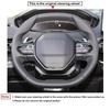Black Carbon Fiber Suede Hand-stitched Steering Wheel Cover for Peugeot 208 308 2008 3008 4008 508 5008 Partner Rifter 2016-2022