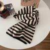Korean Style Y2k Knitted Scarves Windproof Women Neckerchief Casual Knitted Stripe Scarf  Female