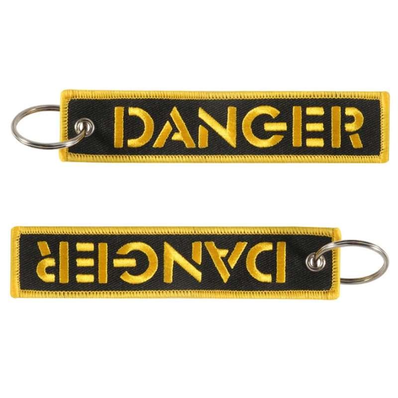 Удалить перед полетом 1 шт. Золотая опасность вышивка автомобильные брелки авиационное кольцо для ключей