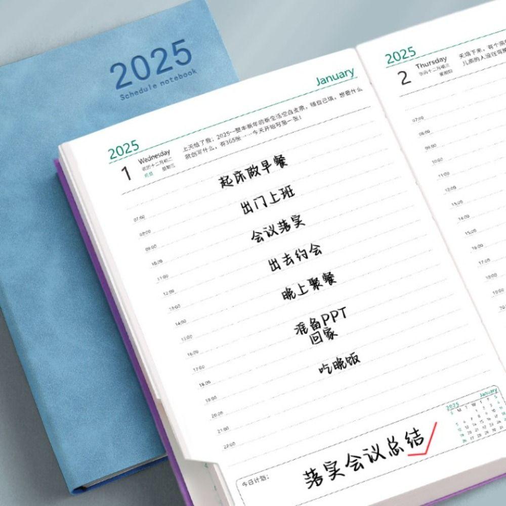 Thicken 2025 A5 Agenda Notebook PU Schedule Planner Notepad 2025 Planner Notebook School Office