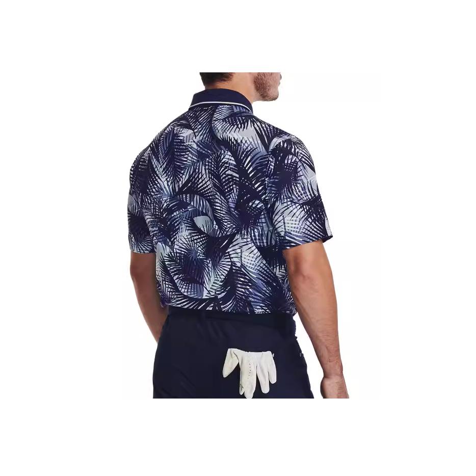 Under Armour SS23 Iso-Chill Printed Golf Polo Men Tops Navy-Blue 1377367-410
