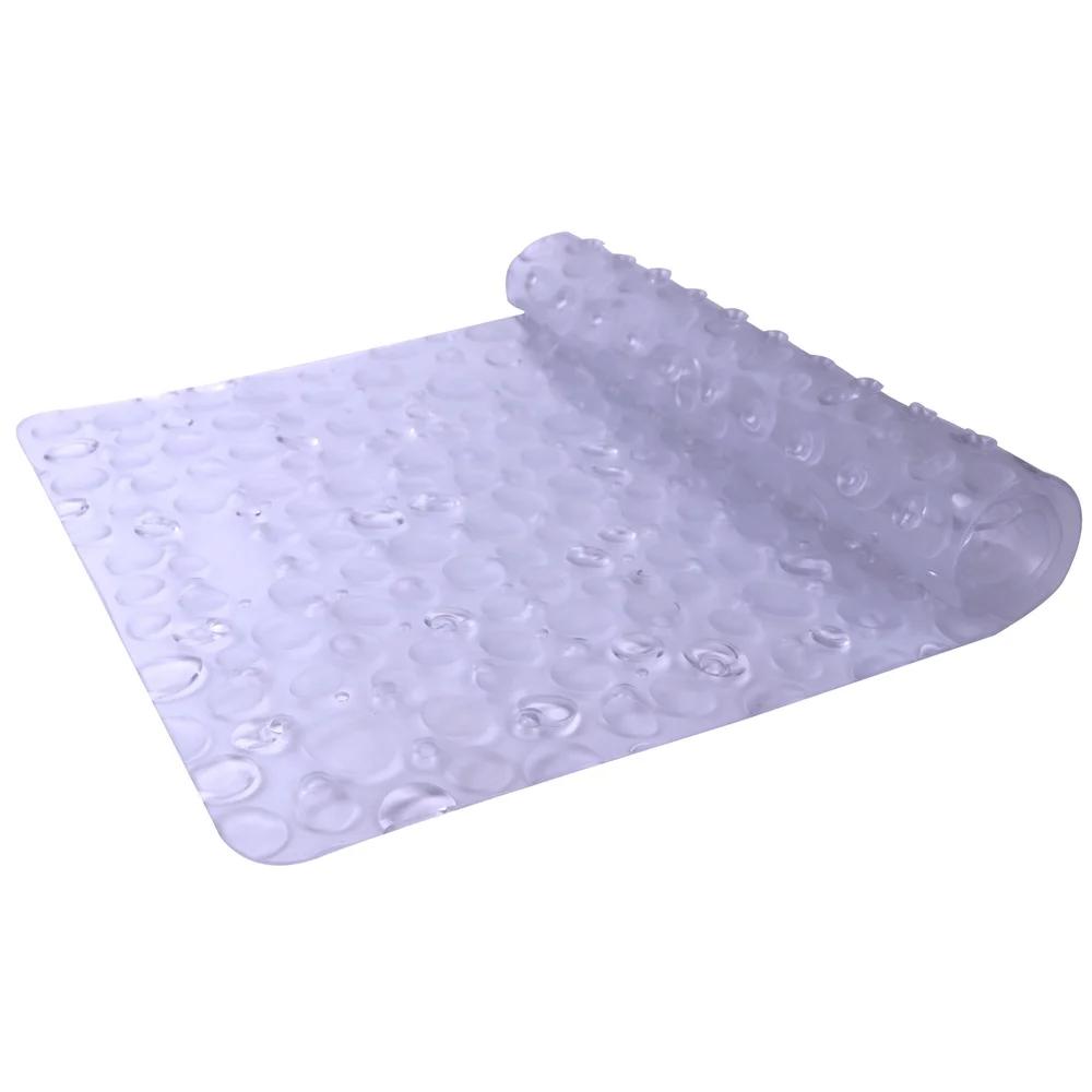 Non-Slip Vinyl Bathtub Mat with Suction Cups Textured Droplets Comfort Safe Shower and Bath Experience Easy Clean Regular Fit