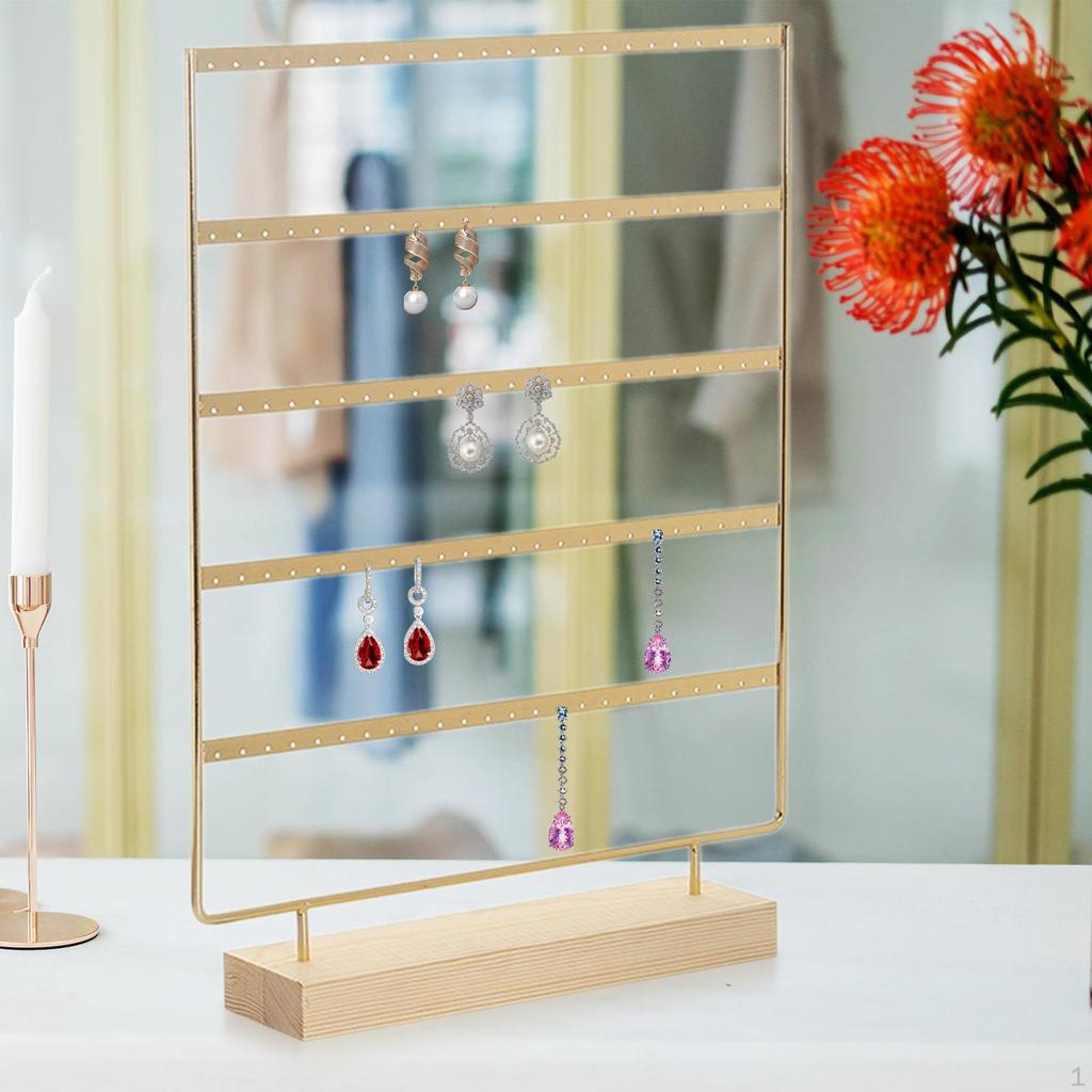 5 Tier Earring Display Stand Holder Accessories Hanging Rack Jewelry Organizer for