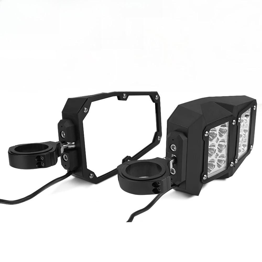 KEMIMOTO UTV Rear View Side Mirrors with Light Fit 1.75-2in Roll Bars for Can Am Maverick X3 Compatible with Polaris RZR XP 1000
