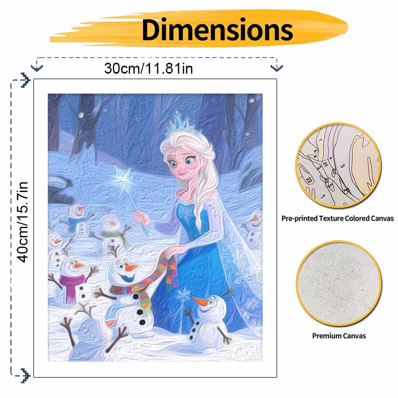 Disney Digital Oil Painting Art Kit Frozen Snow Queen Handmade Coloring Painting Home Decor