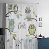 Five Different Owls Sitting On The Tree Brunches Tulle Sheer Curtains for Living Room Kitchen Decoration Voile Organza Curtains