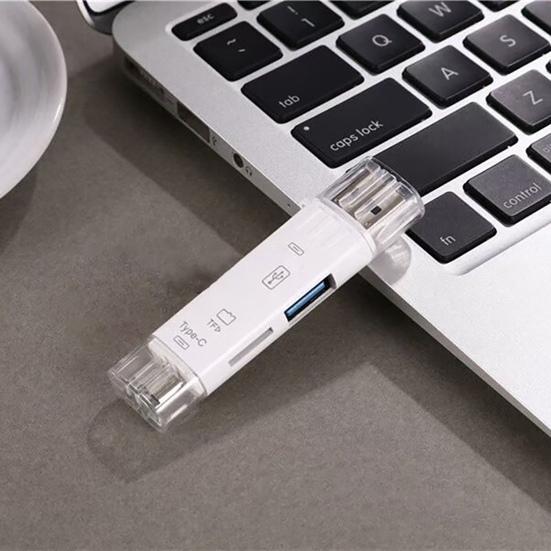 Устройство чтения карт Plug Play Высокоскоростное устройство чтения карт памяти 5-в-1 USB 3.0 Type-C TF для компьютера