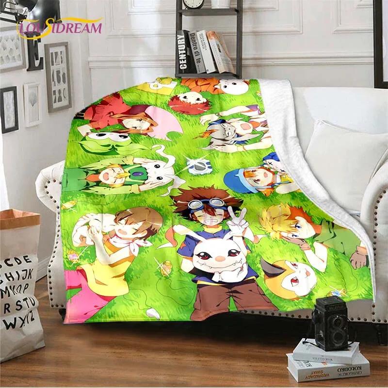 New Cartoon Digimon Blankets for Beds Anime Blanket Queen Size Soft Bed Sheet Rome Decor Winter Bedding Cover Kids Gift Picnic