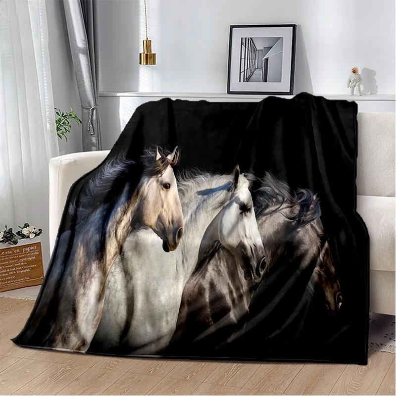 Одеяло с изображением лошади Pentium Gallant Steed, мягкое одеяло для дома, спальни, кровати, дивана, пикника, путешествия, офиса, детское одеяло