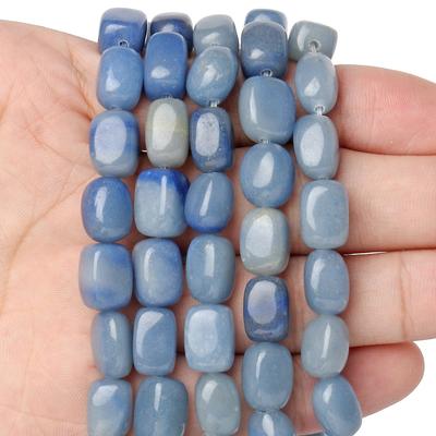 1 шт. 8x12 мм натуральный камень квадратные синие бусины из авантюрина трубчатой ​​формы свободные бусины для изготовления ювелирных изделий DIY подвеска для браслета и ожерелья фурнитура