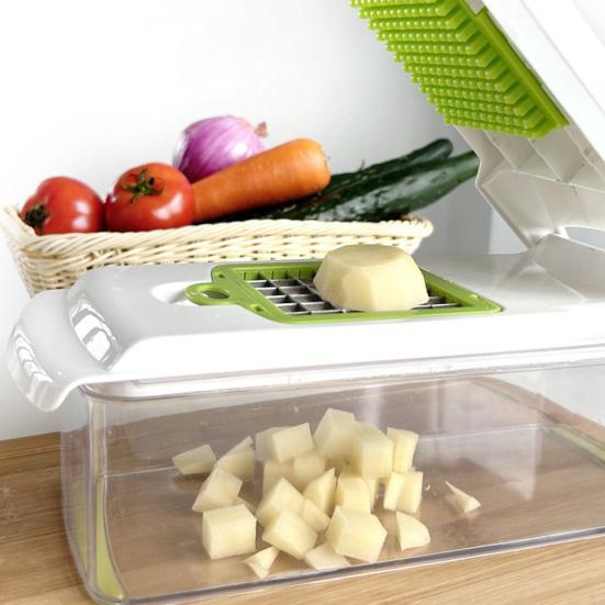 Бытовая овощерезка для овощей Многофункциональная картофелерезка Удобный измельчитель для продуктов с контейнером для сбора