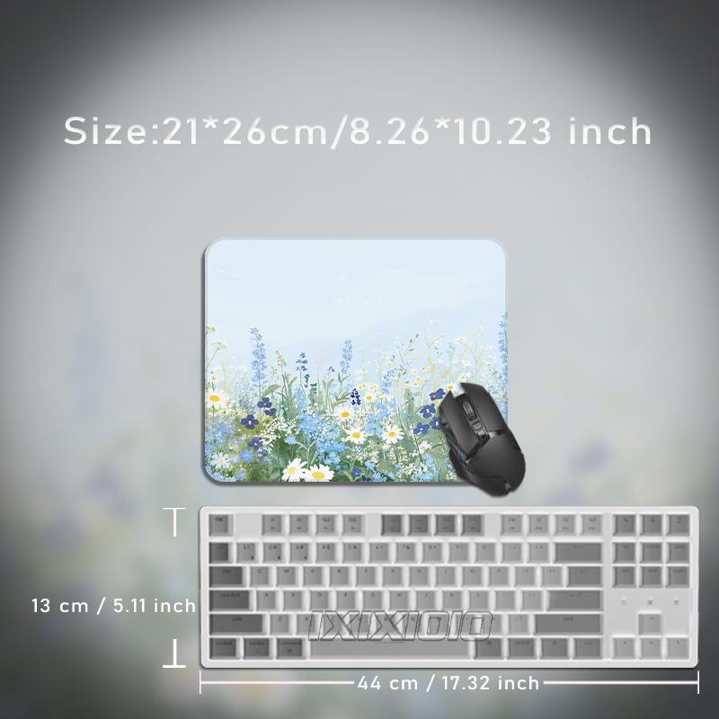 Mouse Pad Blue Wildflower Meadow Gamer printon demand Home Large New Mousepad XXL Playmat MousePads Natural Rubber Table Mat