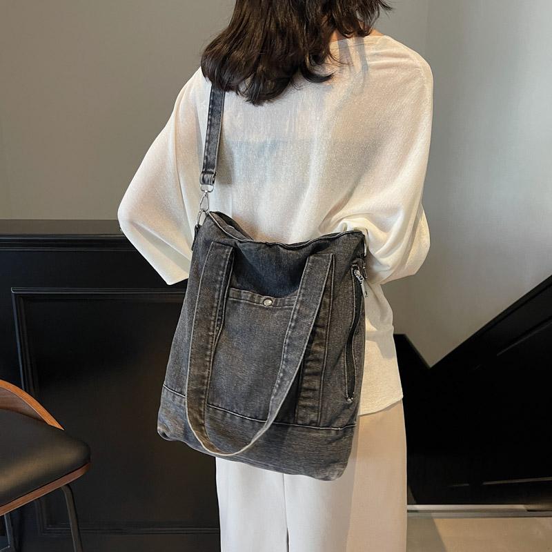 Сумка-тоут из денима, женская сумка на плечо, винтажная сумка