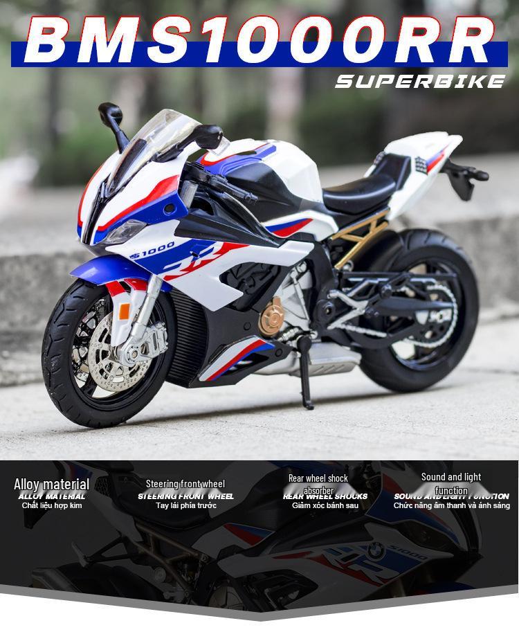 1:12 Игрушечный мотоцикл из сплава Kawasaki Ducati со звуком, светом и скользящим движением