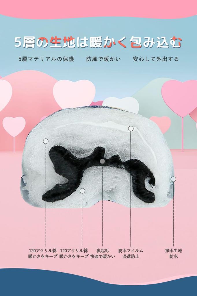 Winter Ski Waterproof and with and Windproof and Fleece and Loss Perfect for Snowball and Winter Outdoor Space Kids' Mittens, Warm, 5-Layer