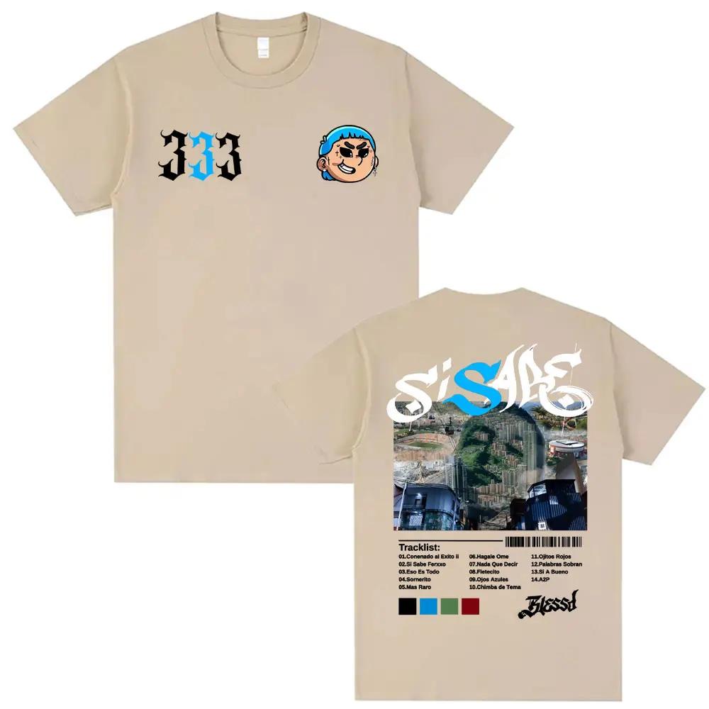 Blessing Si Sabe Album Rapper Tour Merch Tshirt 2026 Summer Mens Womens Luxury Hiphop Tshirt Cotton Oversized Tshirt