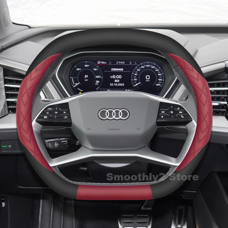 Leather Car Steering Wheel Cover For AQ2 Q6 e-tron Q4 e-tron S e-tron GT 2025 Auto interior AQ2 SQ5 Sportback Accessories