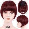 Fringe Bangs Synthetic Hair Extensions Clip In Bangs 6 Inch Short Straight Hairpiece Front Neat Bang Two Side Blonde