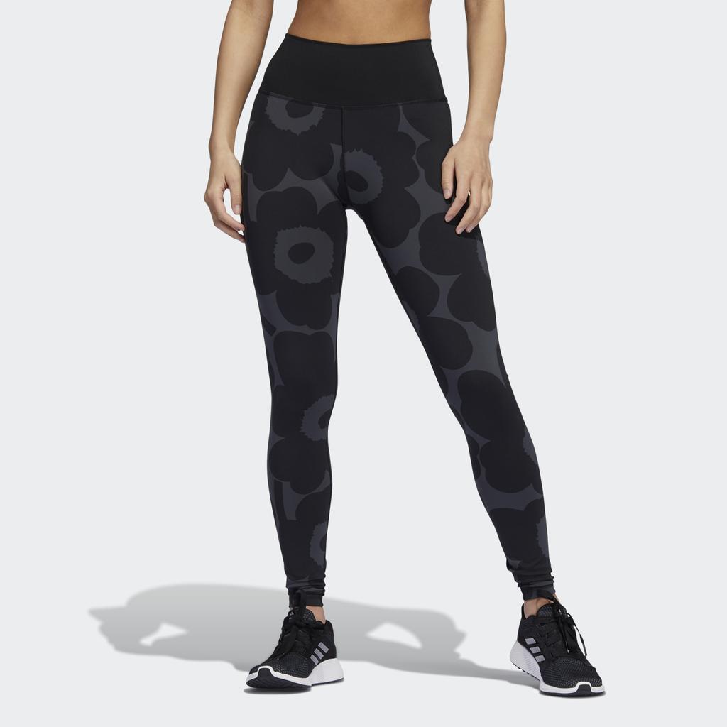 Adidas Marimekko Print Fitness Training Длинные брюки женские плавки черные HA3377