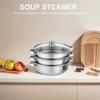 3 Tier Stainless Steel Steamer Pot for Cooking with Lid Food Steamer Multipurpose for Vegetable Dumpling Stock Sauce Food