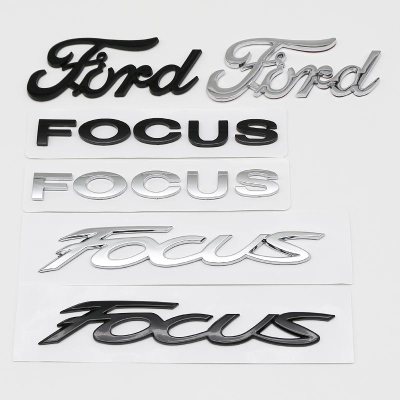 BAZG2 ABS Ford Lettering Badge Stickers Car Rear Trunk Body Emblem Auto Accessories For Ford Focus Fusion Logo ST Line MK2 MK3 MK4