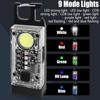 4000LM Мини EDC Солнечный LED+COB Фонарик Маленький Карманный Брелок Фонарик USB Перезаряжаемый Сильный Магнитный Кемпинговый Фонарь Прожектор