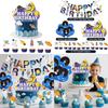 Party Astronaut Birthday Set Paper Flag Decor Latex Balloons Ribbons Theme Space