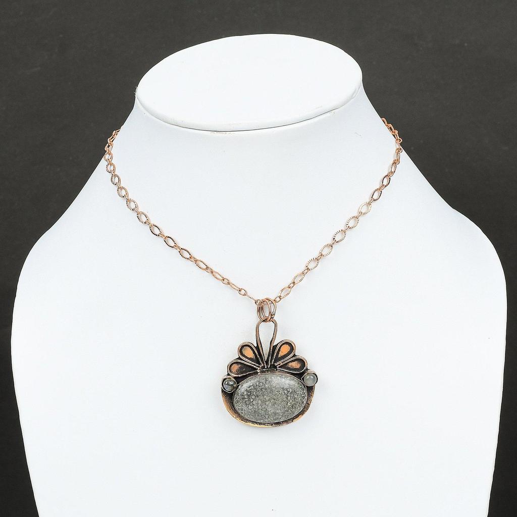 Подвеска из коралла ската, подвеска из лабрадорита, медная подвеска, подвеска из драгоценного камня высочайшего качества, изумительные ювелирные изделия ручной работы, медные ювелирные изделия для матери