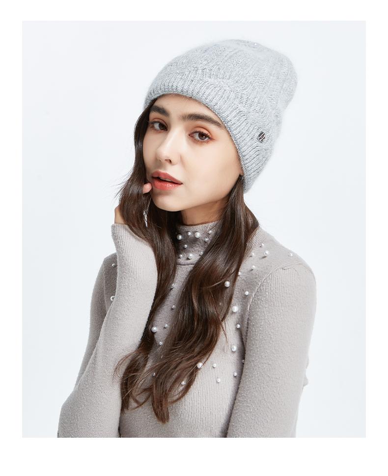 ELLE Women's Sequined Twisted Flower Ear Protection Cold Hat