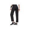 Женские брюки Li Ning Fitness Series с высокой талией, прямые, однотонные, черные, AYKT642-3