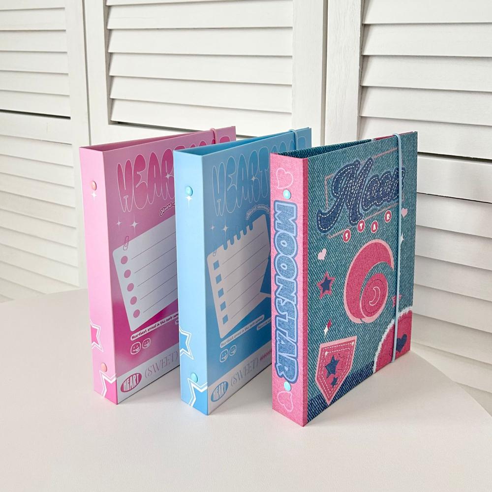 A5 Kpop Photocard Binders Collect Book Denim Hardcover Photo Cards Album Storage Student Notebook American Style Stationery