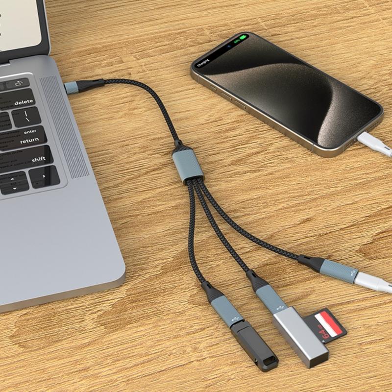 USB Splitter Cable,USB/Type C Male to 2/3 Female Extension Cord Connectors,USB Port Hub Data&Charging Power Split Adapter