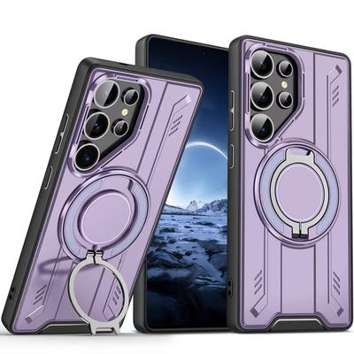 Металлическая подставка-кольцо 360° Магнитный чехол для Samsung Galaxy S25 S24 S23 S22 Ultra Plus Magsafe Беспроводная зарядка Бронированный противоударный чехол
