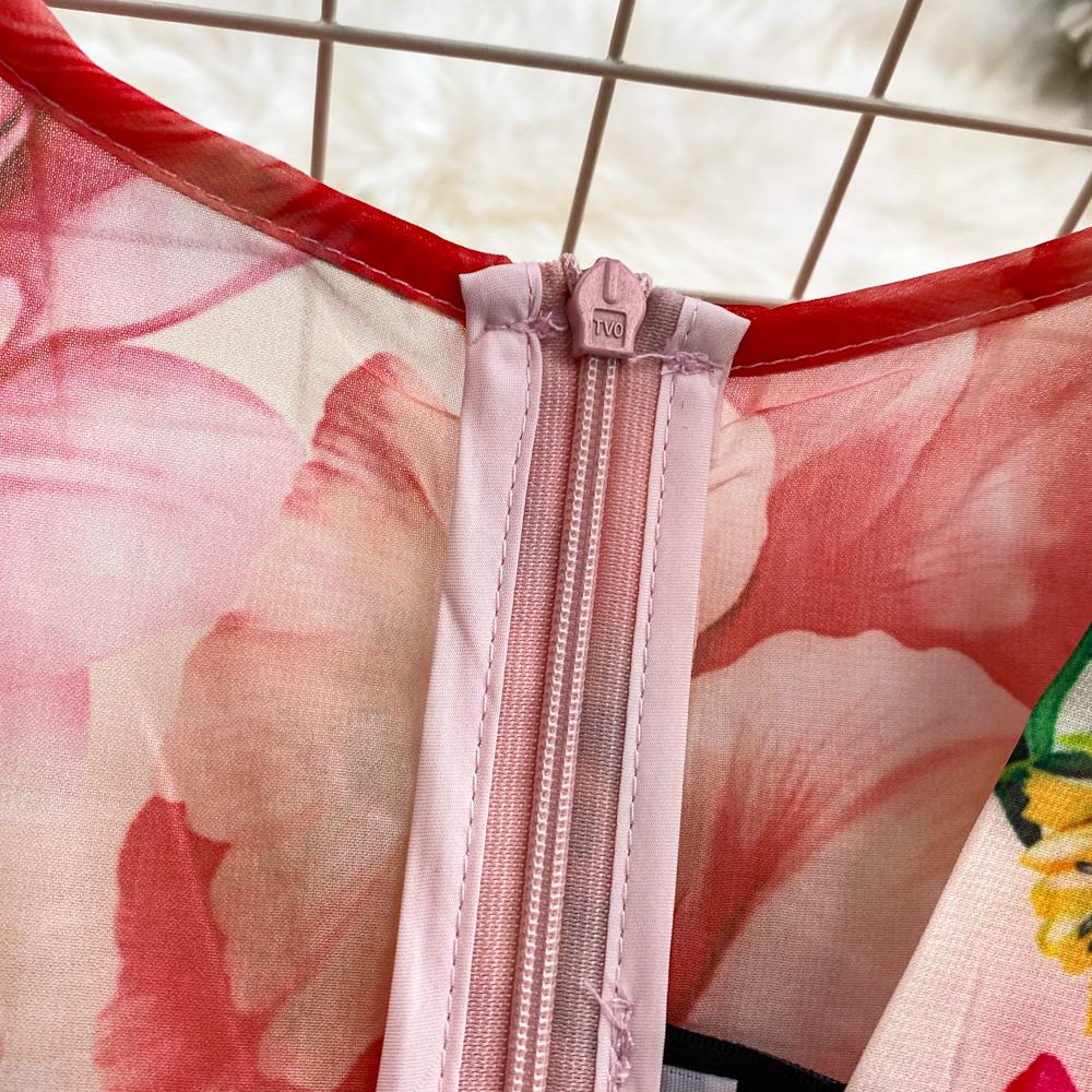 Милое шифоновое платье в стиле отпуска с V-образным вырезом и короткими рукавами, лето 2024, многоуровневые длинные платья с оборками по краям