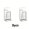 2-piece Stainless Steel Toothbrush Holder - Wall-Mounted, No-Drill Installation, Multi-functional Bathroom Storage Rack