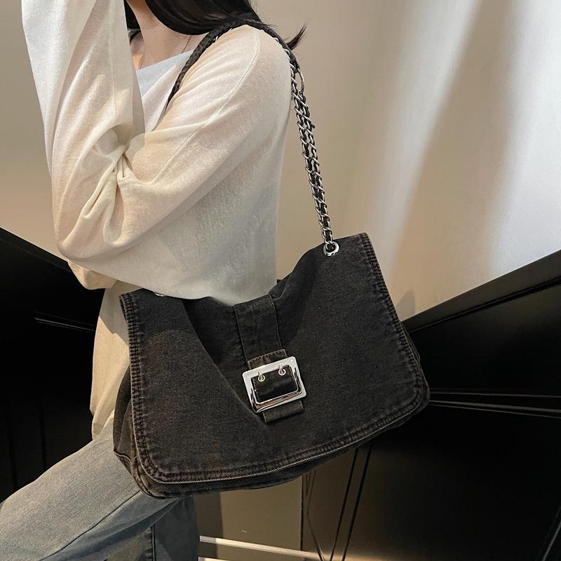 Сумка-мессенджер из денима, женская сумка через плечо, сумка через плечо с цепочкой