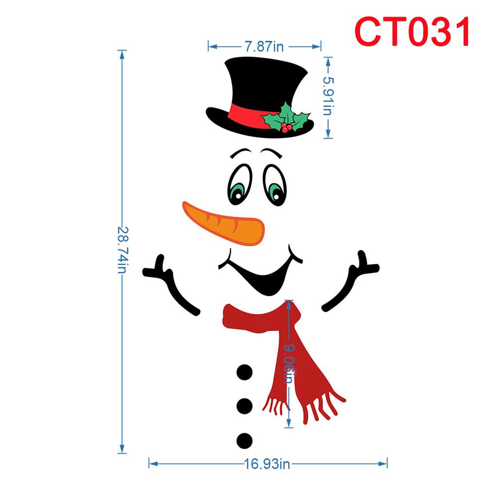 2024 New Christmas Snowman Expression Magnetic Refrigerator Sticker DIY Cartoon Garage Door Waterproof Wall Sticker Decoration