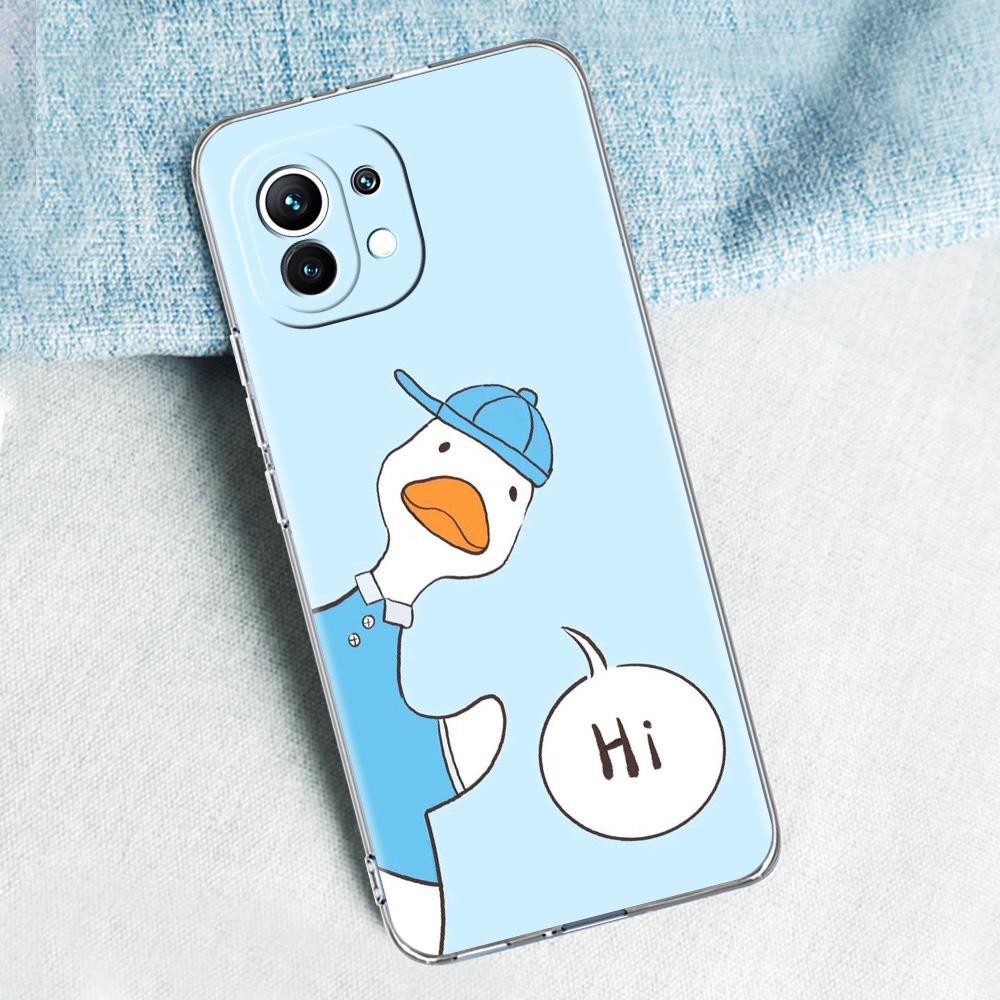 Чехол для телефона для Xiaomi Mi 15 14 13 12 11 Lite 15T 13T 12T Pro Poco X7 X6 X5 Pro 5G X3 NFC F7 F6 F5 Прозрачная крышка Смешная утка