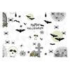 New Halloween Static Stickers Haunted House Ghost Bat Spider Window Stickers Horror Glue-Free Glass Stickers